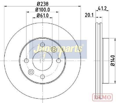 спирачен диск JAPANPARTS DI-0708C
