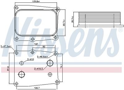 масляный радиатор, двигательное масло NISSENS 91377 для HONDA CIVIC
