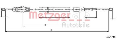 Тросик, cтояночный тормоз METZGER 10.4715 для CITROËN C3