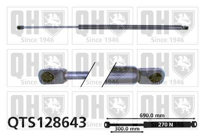 Газовая пружина, крышка багажник QUINTON HAZELL QTS128643 для RENAULT SUPER