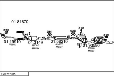 SISTEM DE ESAPAMENT MTS FIAT71780A004760