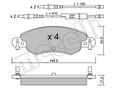 Комплект тормозных колодок, дисковый тормоз METELLI 22-0330-0 для CITROËN C5