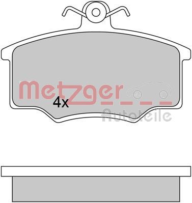 Комплект тормозных колодок, дисковый тормоз METZGER 1170350 для VOLVO 340-360