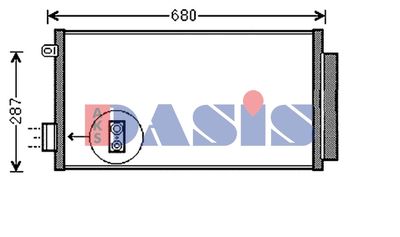 Конденсатор, кондиционер AKS DASIS 082054N для FIAT 500L