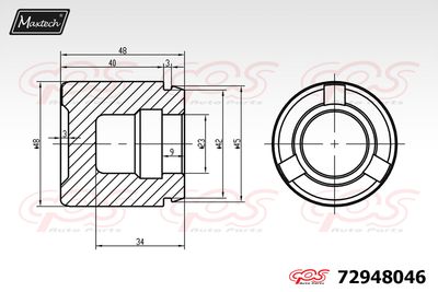 Поршень, корпус скобы тормоза MAXTECH 72948046 для JEEP CHEROKEE