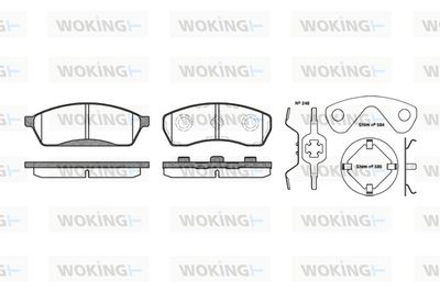 Комплект тормозных колодок, дисковый тормоз WOKING P5883.00 для SUBARU VIVIO