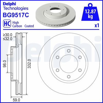 Bromsskiva DELPHI BG9517C