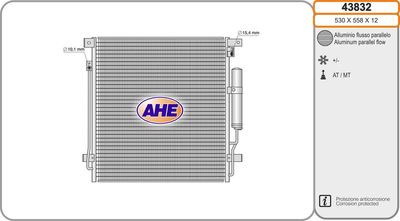 AHE 43832 Радіатор кондиціонера для MITSUBISHI (Митсубиши)
