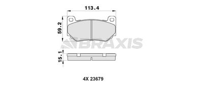 BRAXIS AB0440 Тормозные колодки и сигнализаторы  для MG MGF (Мджи Мджиф)