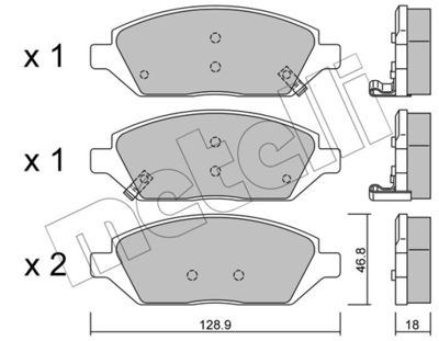 Комплект тормозных колодок, дисковый тормоз METELLI 22-1113-0 для OPEL KARL
