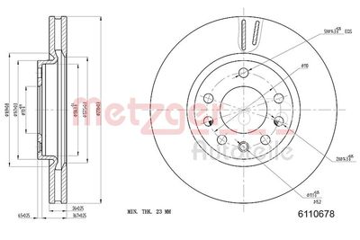 BREMSSCHEIBE METZGER AUTOTEILE 6110678