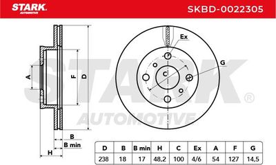 спирачен диск STARK SKBD-0022305