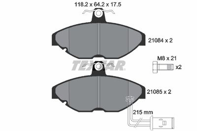 Комплект тормозных колодок, дисковый тормоз TEXTAR 2108401 для ROVER MONTEGO
