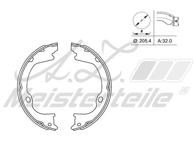 комплект спирачна челюст, ръчна спирачка A.Z. Meisterteile AZMT-44-026-1483
