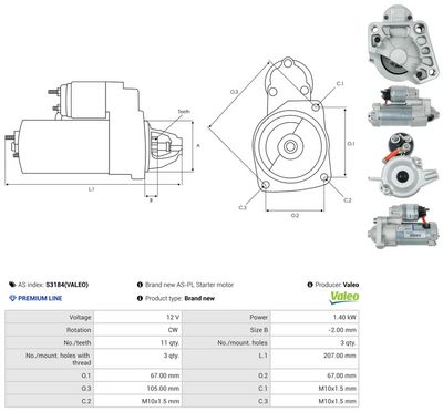 STARTER AS-PL S3184VALEO 4