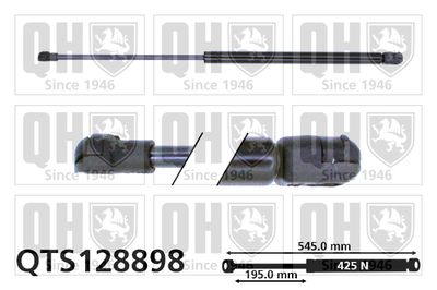 Газовая пружина, крышка багажник QUINTON HAZELL QTS128898 для CITROËN C4