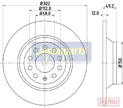 спирачен диск JAPANPARTS DP-0915C