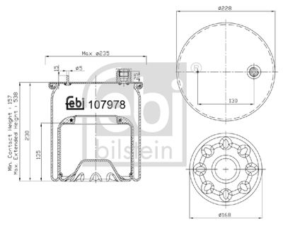 Bälgar, luftfjädring FEBI BILSTEIN 107978