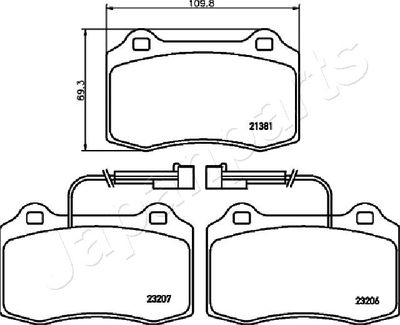 SET PLACUTE FRANA FRANA DISC JAPANPARTS PA0201AF 1