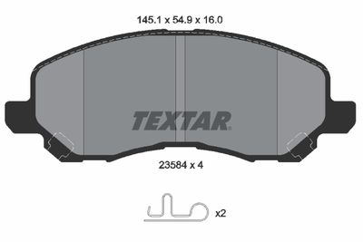 Комплект тормозных колодок, дисковый тормоз TEXTAR 2358403 для CHRYSLER 200