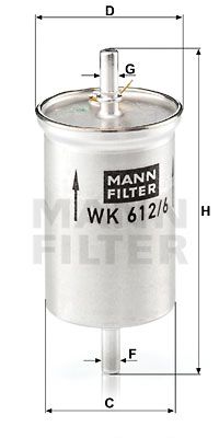MANN-FILTER WK 612/6 Топливный фильтр  для SMART CABRIO (Смарт Кабрио)