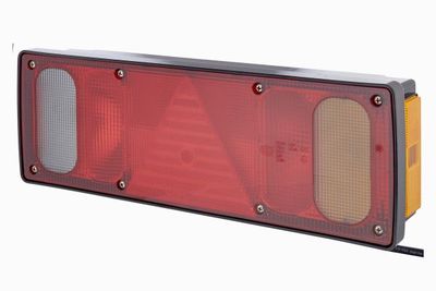 Achterlicht Rechts EASYCONN I (C5W/P21W/R5W, 24V, met indicator, anti-fog licht, achteruitrijlicht, met stoplicht, parkeerlicht, driehoekige reflector, zijspeling) past: SCHMITZ