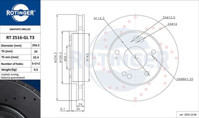 спирачен диск ROTINGER RT 2516-GL T3