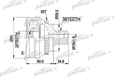 PATRON PCV1121 ШРУС  для AUDI A6 (Ауди А6)