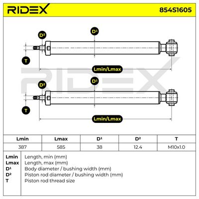 амортисьор RIDEX 854S1605