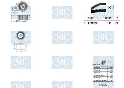 SET POMPA APA + CUREA DINTATA Saleri SIL K4PA922 1