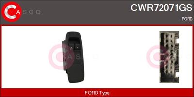 CASCO CWR72071GS Кнопка стеклоподьемника  для FORD RANGER (Форд Рангер)