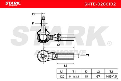 накрайник на напречна кормилна щанга STARK SKTE-0280102