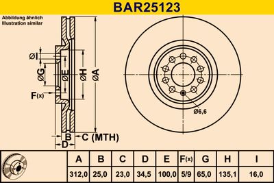 BARUM BAR25123 Гальмівні диски 