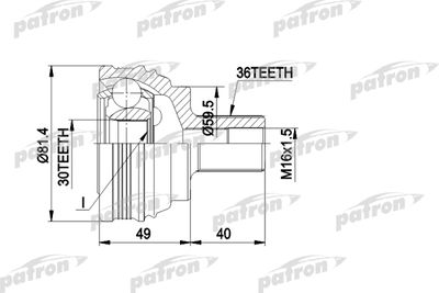 PATRON PCV1465 ШРУС для VW GOLF (Фольксваген_ Голф)