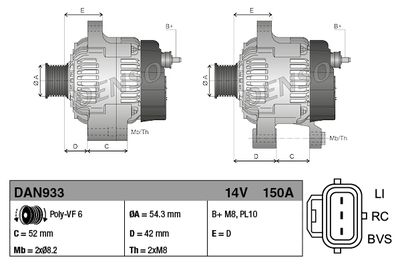 GENERATOR / ALTERNATOR DENSO DAN933 2