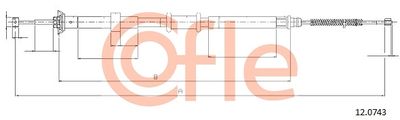 Тросик, cтояночный тормоз COFLE 92.12.0743 для FIAT PANDA