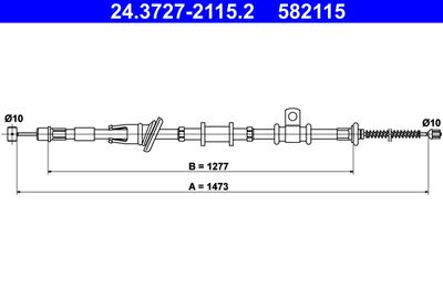 Тросик, cтояночный тормоз ATE 24.3727-2115.2 для MITSUBISHI SPACE
