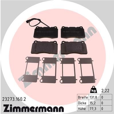 ZIMMERMANN Bremsbelagsatz, Scheibenbremse (23273.160.2)