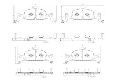 Sada brzdových destiček, kotoučová brzda BREMBO P85164N