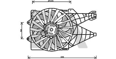 Вентилятор, охлаждение двигателя EACLIMA 33V25057 для FIAT LINEA