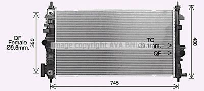 Радиатор, охлаждение двигателя AVA QUALITY COOLING OL2726 для OPEL INSIGNIA