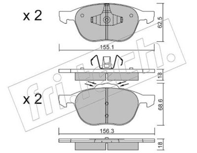 Sada brzdových destiček, kotoučová brzda fri.tech. 550.1