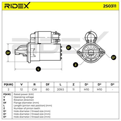 стартер RIDEX 2S0311