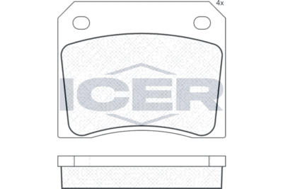 ICER 180036 Тормозные колодки и сигнализаторы  для JAGUAR  (Ягуар Е-тпе)