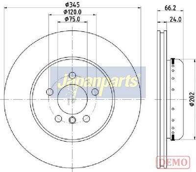 спирачен диск JAPANPARTS DP-0115C