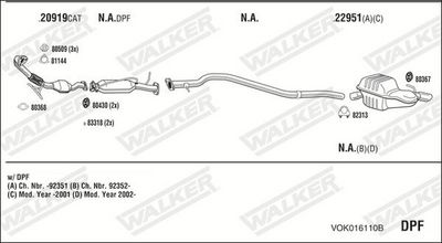 Изпускателна система WALKER VOK016110B