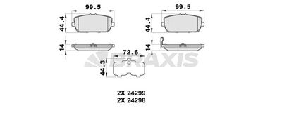 Комплект тормозных колодок, дисковый тормоз BRAXIS AB0327 для MAZDA MX-5
