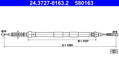 Тросик, cтояночный тормоз ATE 24.3727-0163.2 для FORD GALAXY