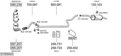Układ wydechowy BOSAL SYS09442