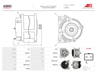 Alternator AS-PL A3052